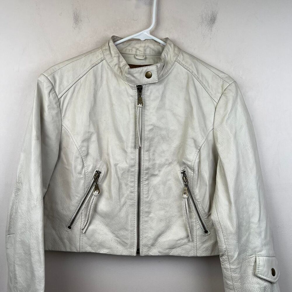 Vintage Wilsons Rock and Roll Leather Jacket "Live Free" Size L - Picture 4 of 8